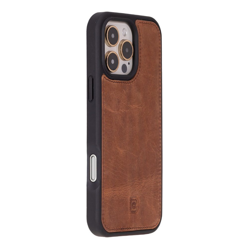 Magic iPhone 16 Pro Genuine Leather Detachable Wallet Case