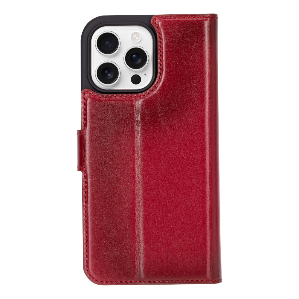 Magic iPhone 16 Pro Genuine Leather Detachable Wallet Case