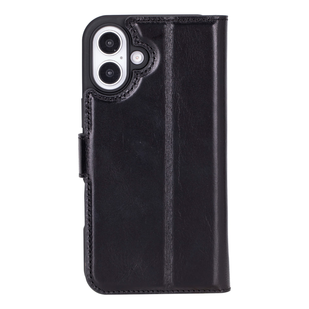 Magic iPhone 16 Plus Detachable Genuine Leather Wallet Case