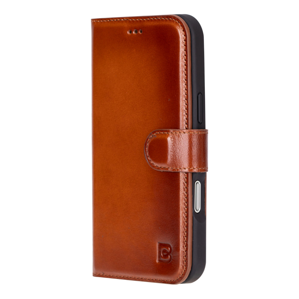 Magic iPhone 16 Plus Detachable Genuine Leather Wallet Case