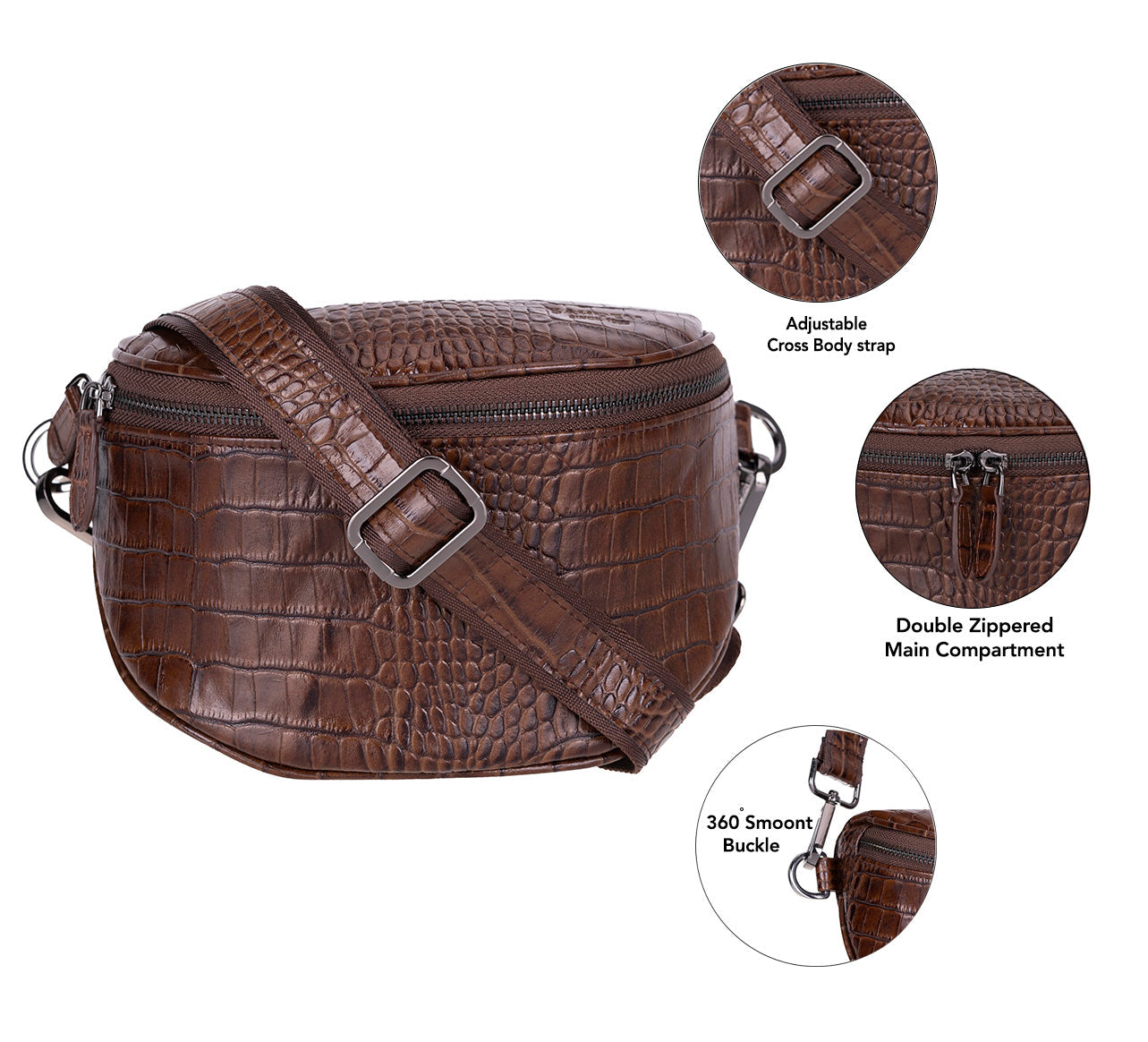 Alora Genuine Leather Crossbody Bag