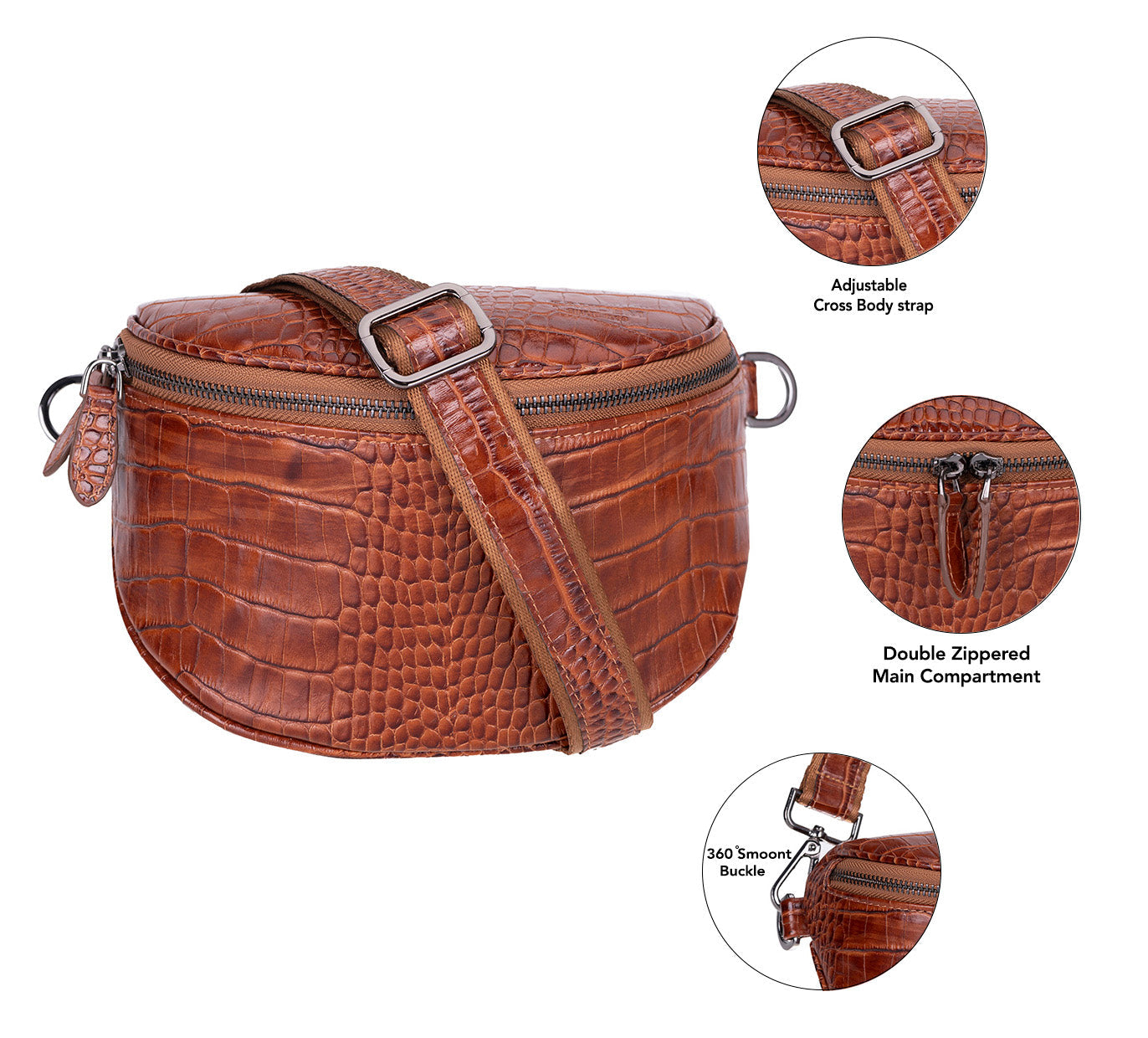Alora Genuine Leather Crossbody Bag