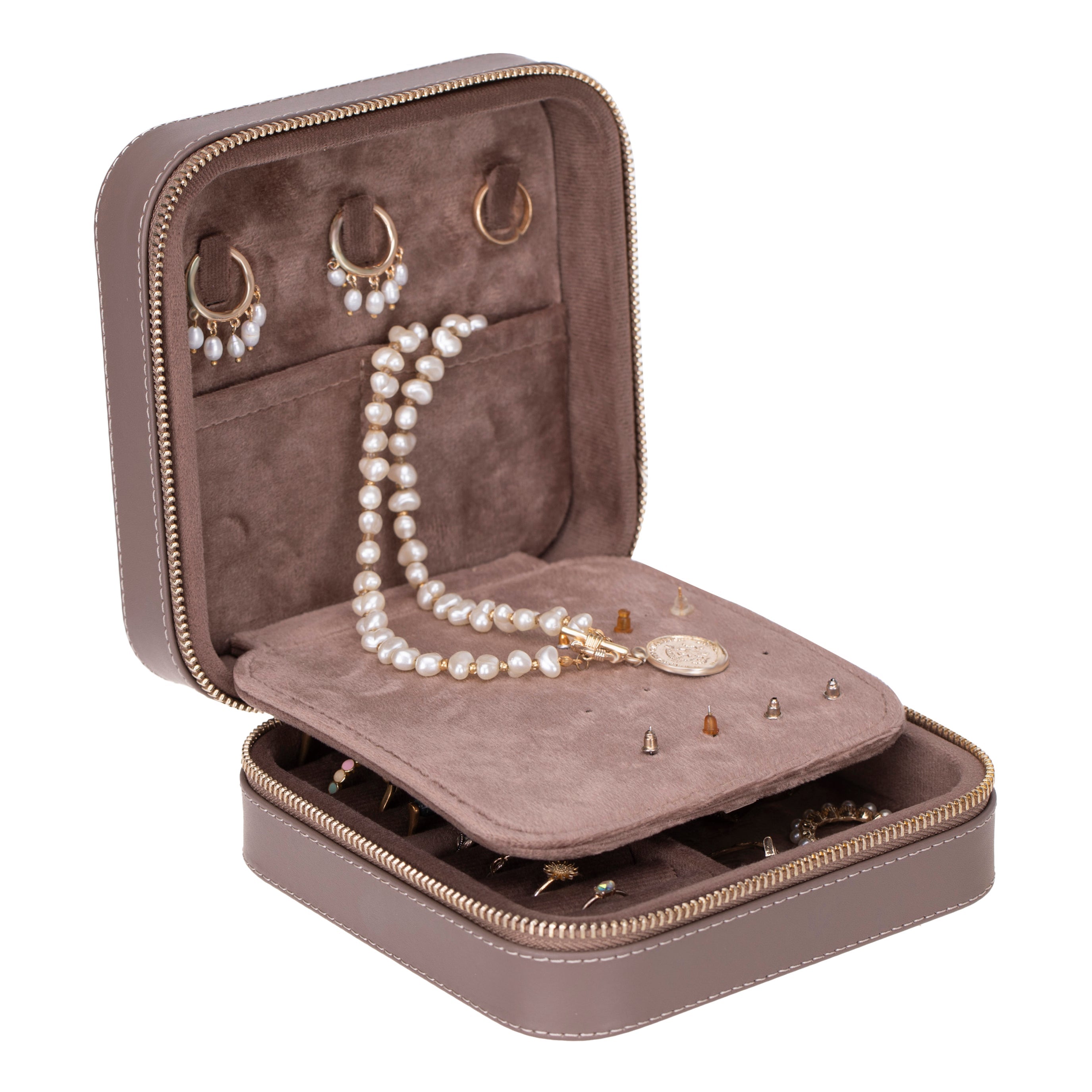Perlyon Genuine Leather Jewelry Box
