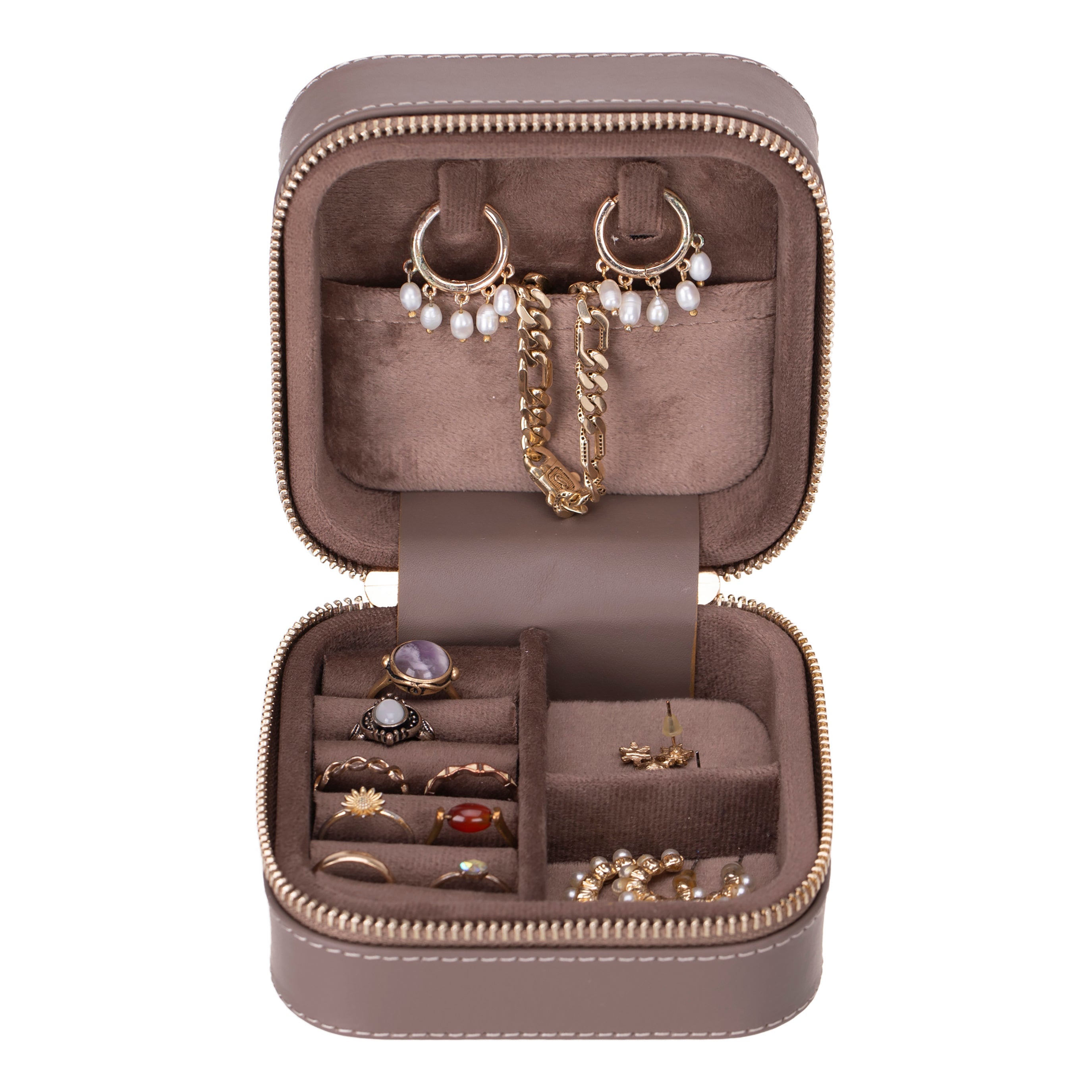 Perlyon Genuine Leather Jewelry Box