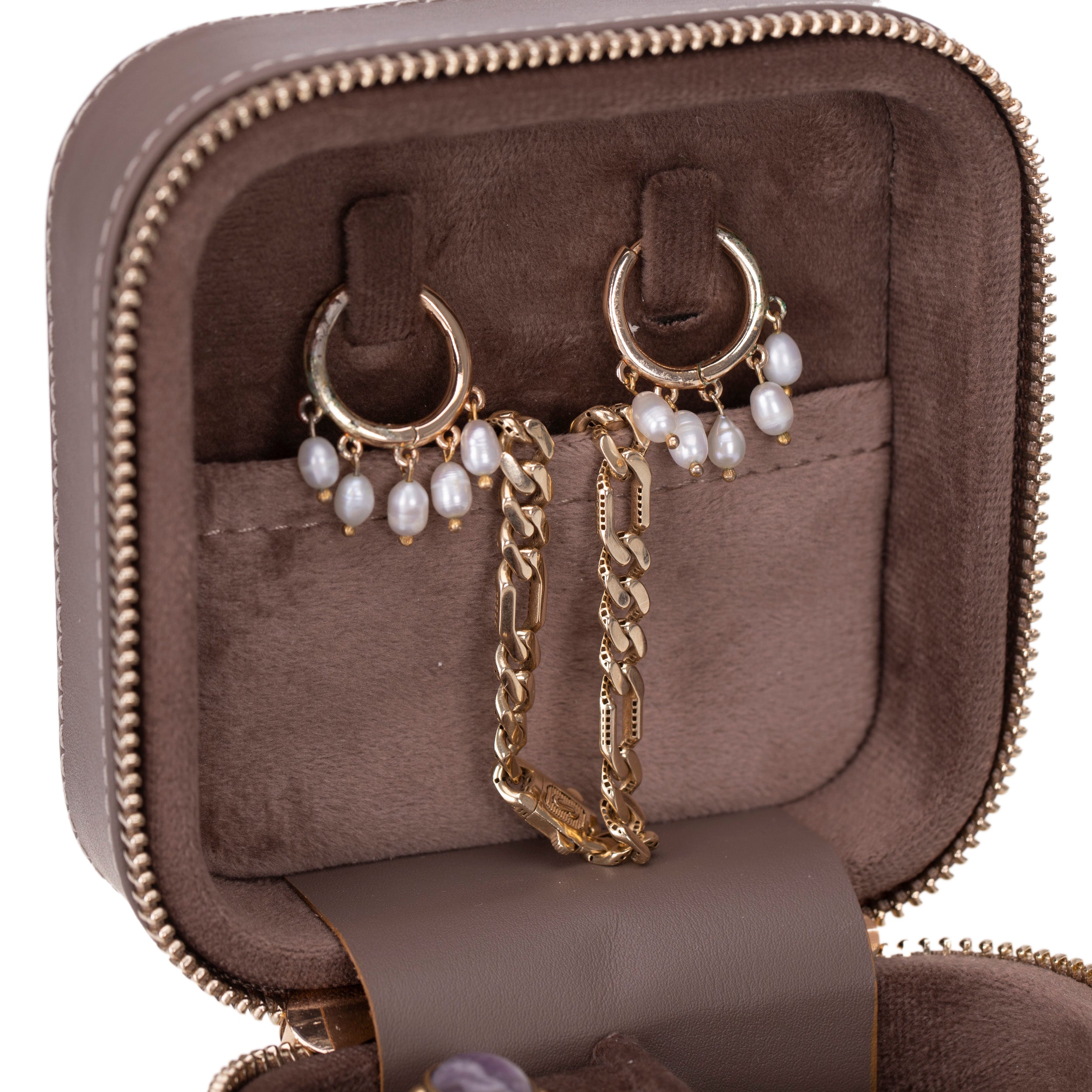 Perlyon Genuine Leather Jewelry Box