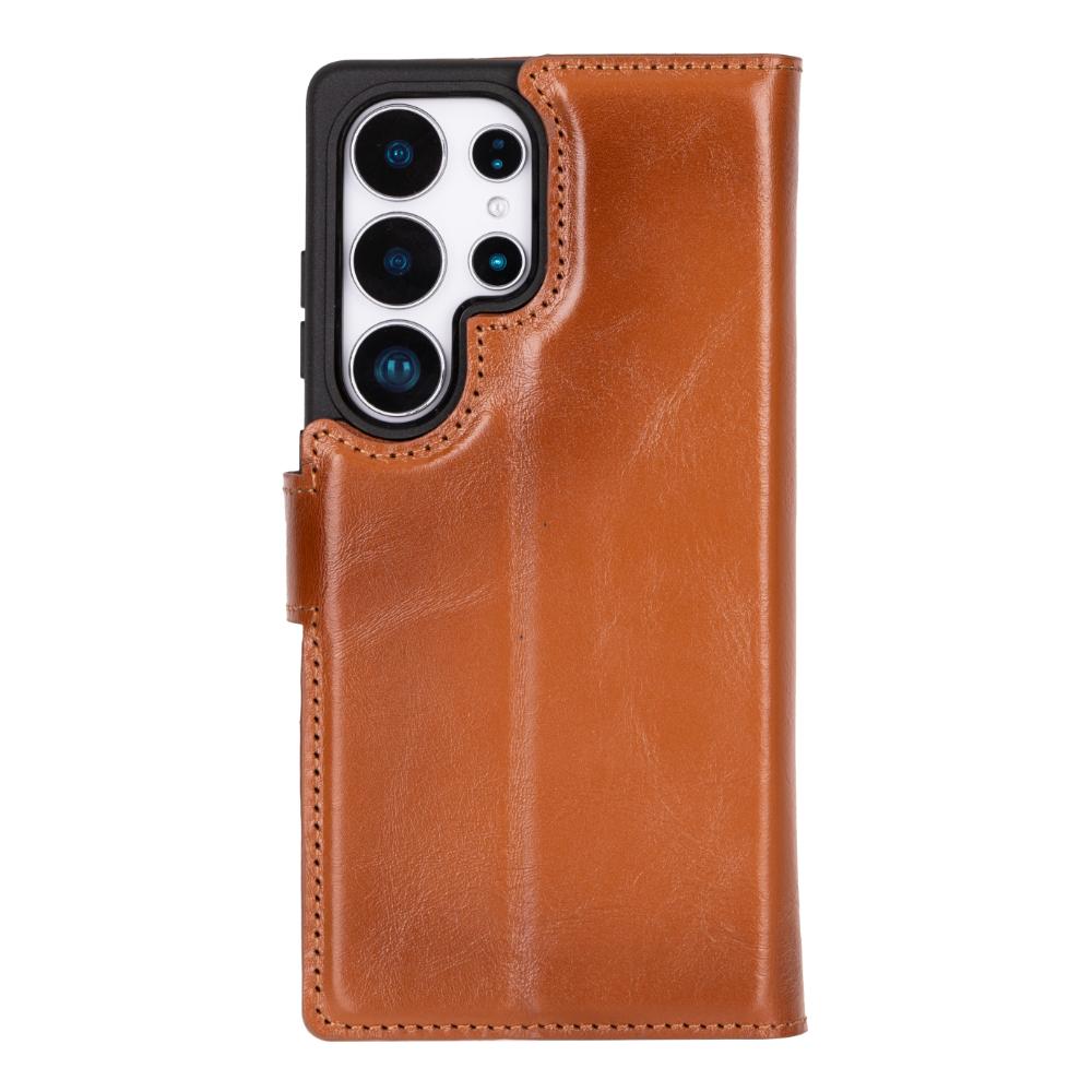 Magic Samsung Galaxy S25 Ultra Detachable Genuine Leather Wallet Case