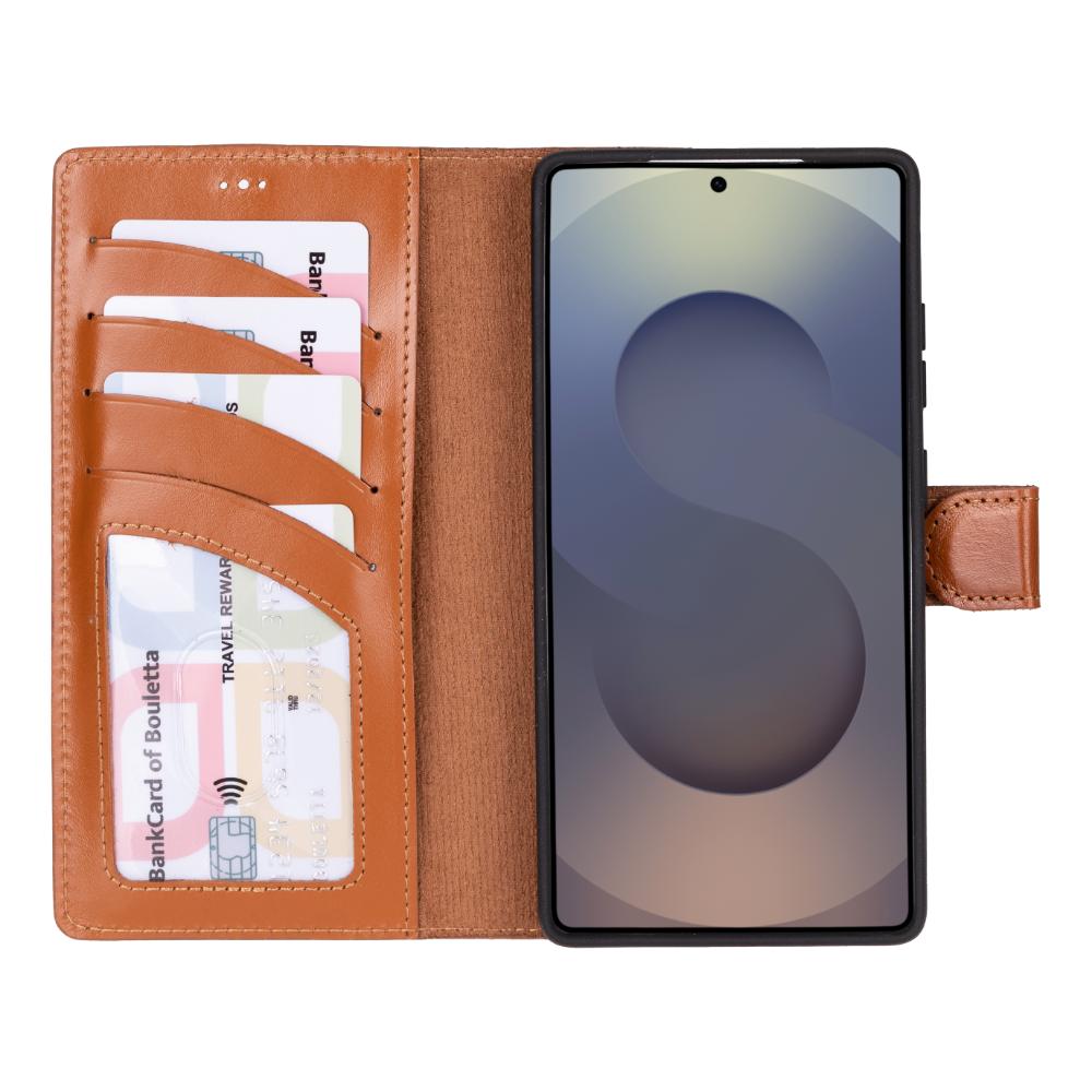 Magic Samsung Galaxy S25 Ultra Çıkarılabilir Hakiki Deri Cüzdan Kılıf
