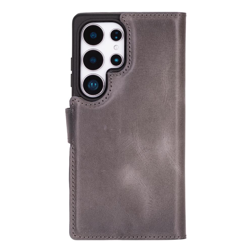 Magic Samsung Galaxy S25 Ultra Detachable Genuine Leather Wallet Case