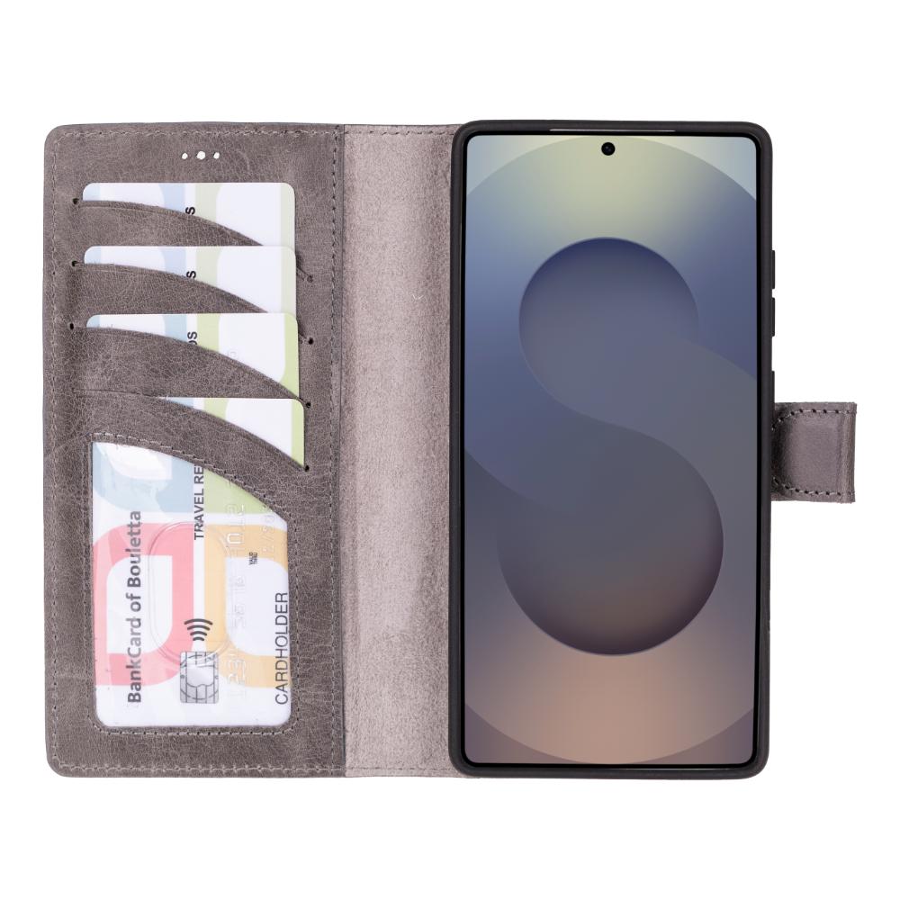 Magic Samsung Galaxy S25 Ultra Detachable Genuine Leather Wallet Case