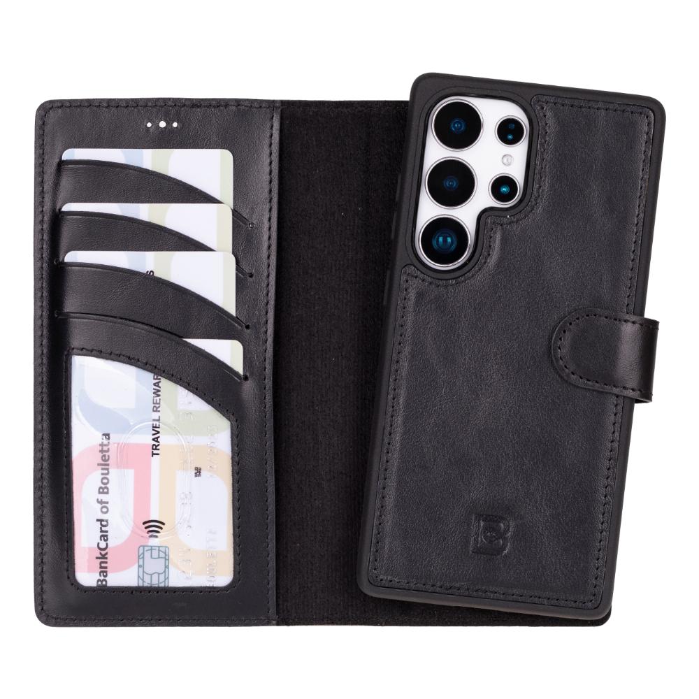Magic Samsung Galaxy S25 Ultra Detachable Genuine Leather Wallet Case