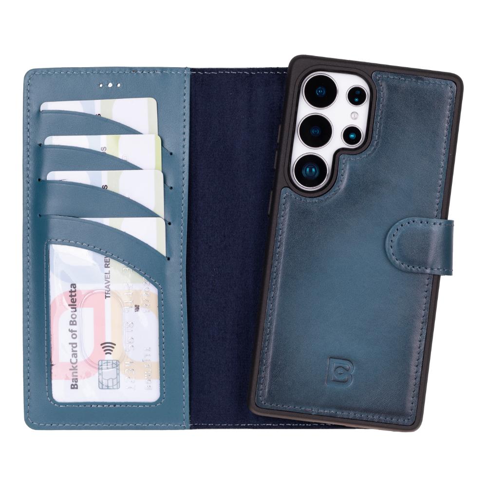 Magic Samsung Galaxy S25 Ultra Detachable Genuine Leather Wallet Case