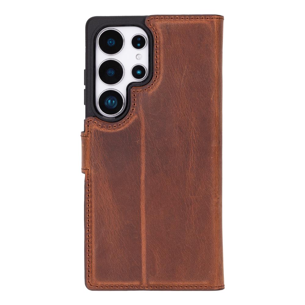 Magic Samsung Galaxy S25 Ultra Detachable Genuine Leather Wallet Case