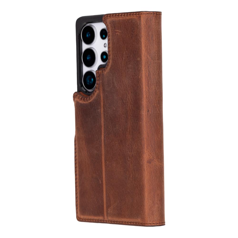 Magic Samsung Galaxy S25 Ultra Detachable Genuine Leather Wallet Case