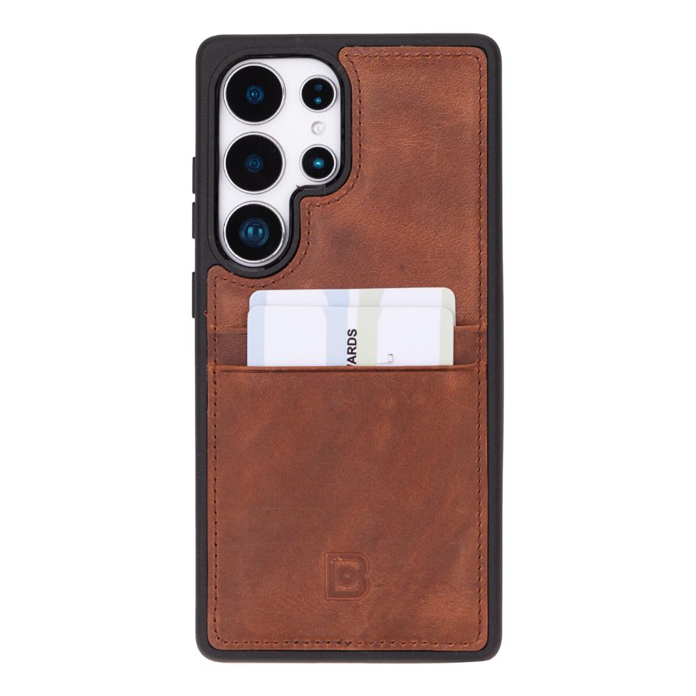 Flex Cover Gerçek Deri Samsung Galaxy S25 Ultra Kılıf Kart Tutucu ile