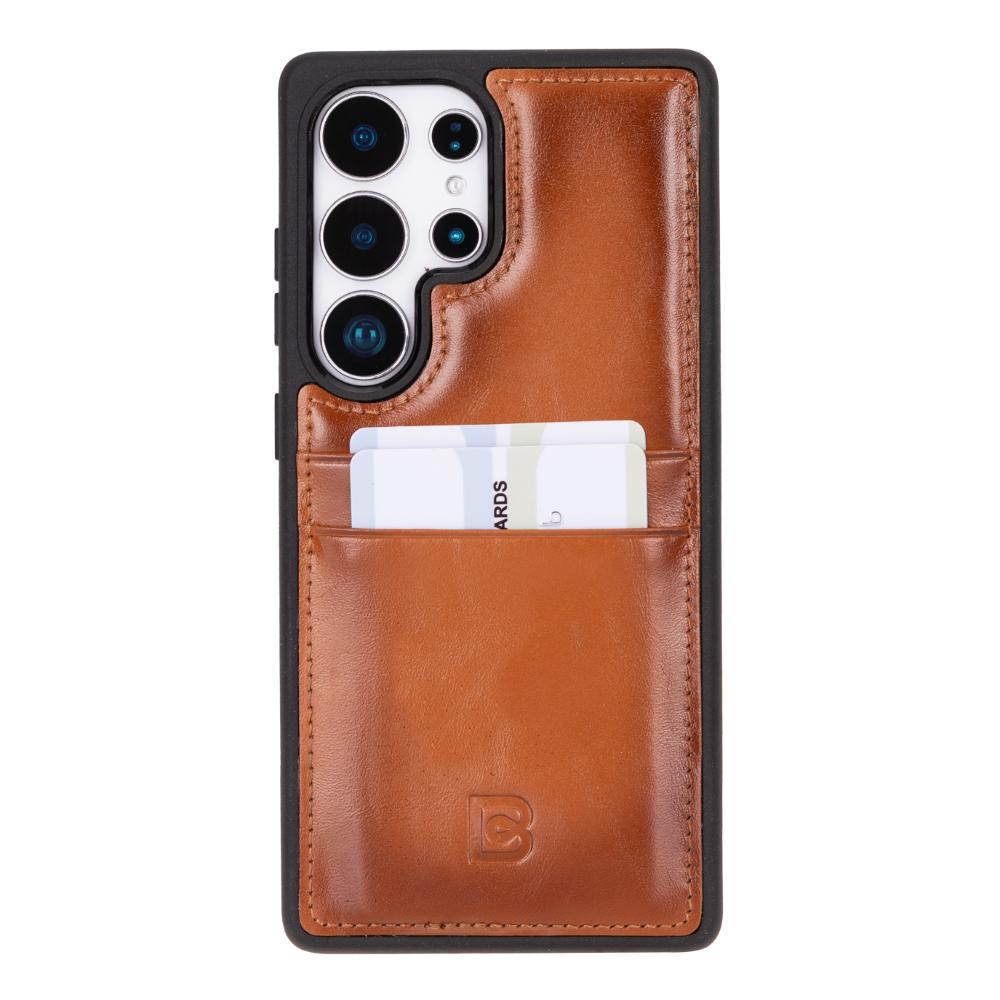 Flex Cover Genuine Leather Samsung Galaxy S25 Ultra Case with Card Holder