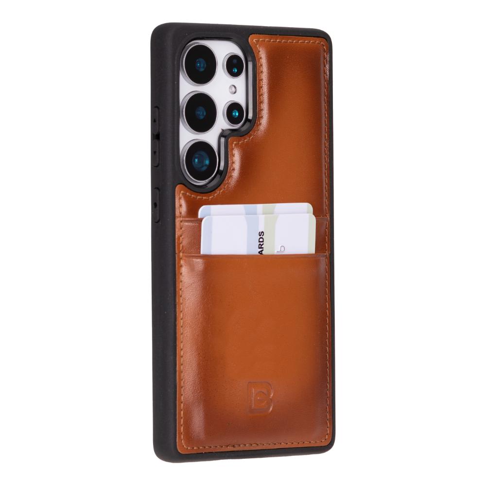 Flex Cover Genuine Leather Samsung Galaxy S25 Ultra Case with Card Holder