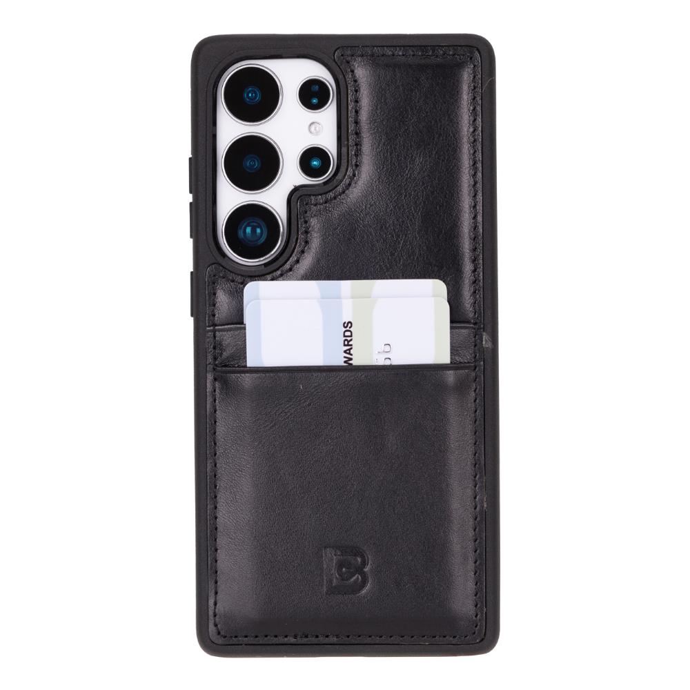 Flex Cover Gerçek Deri Samsung Galaxy S25 Ultra Kılıf Kart Tutucu ile