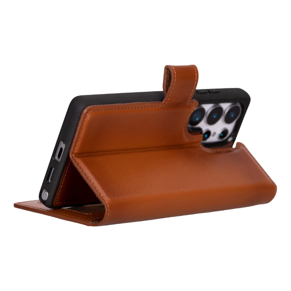 Magic Samsung Galaxy S25 Ultra Detachable Genuine Leather Wallet Case