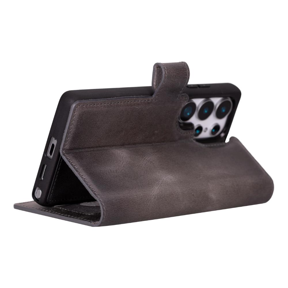 Magic Samsung Galaxy S25 Ultra Detachable Genuine Leather Wallet Case