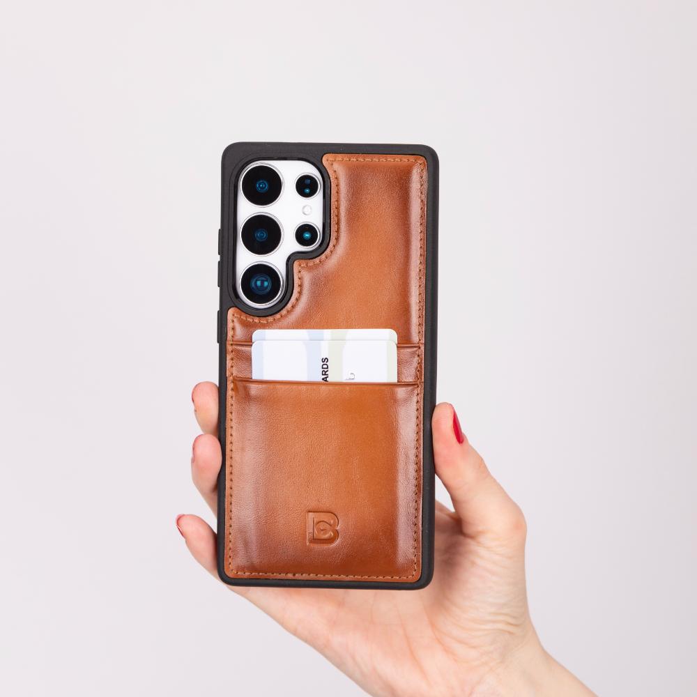 Flex Cover Genuine Leather Samsung Galaxy S25 Ultra Case with Card Holder