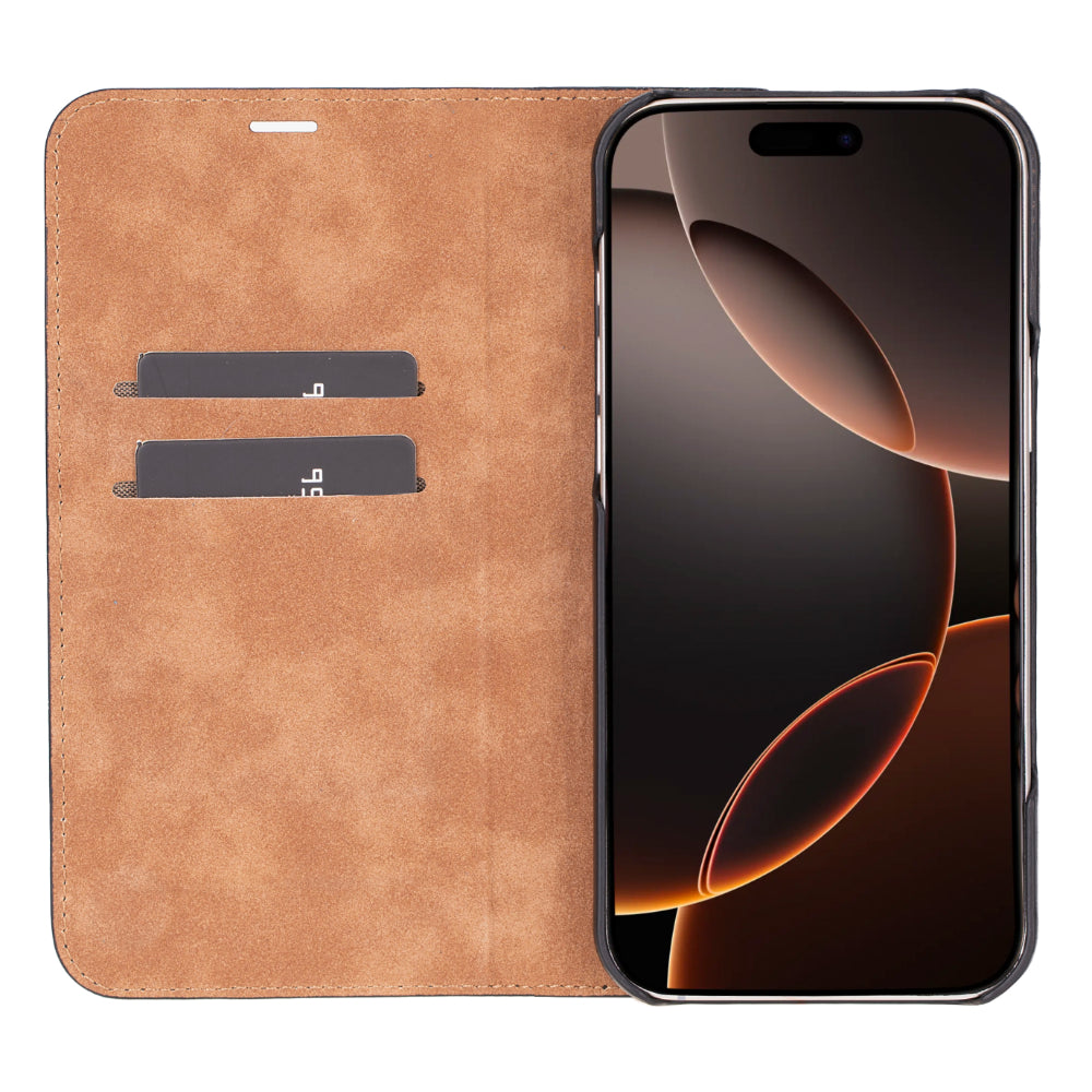 Sonat iPhone 16 Pro Max Deri Cüzdan Kılıf