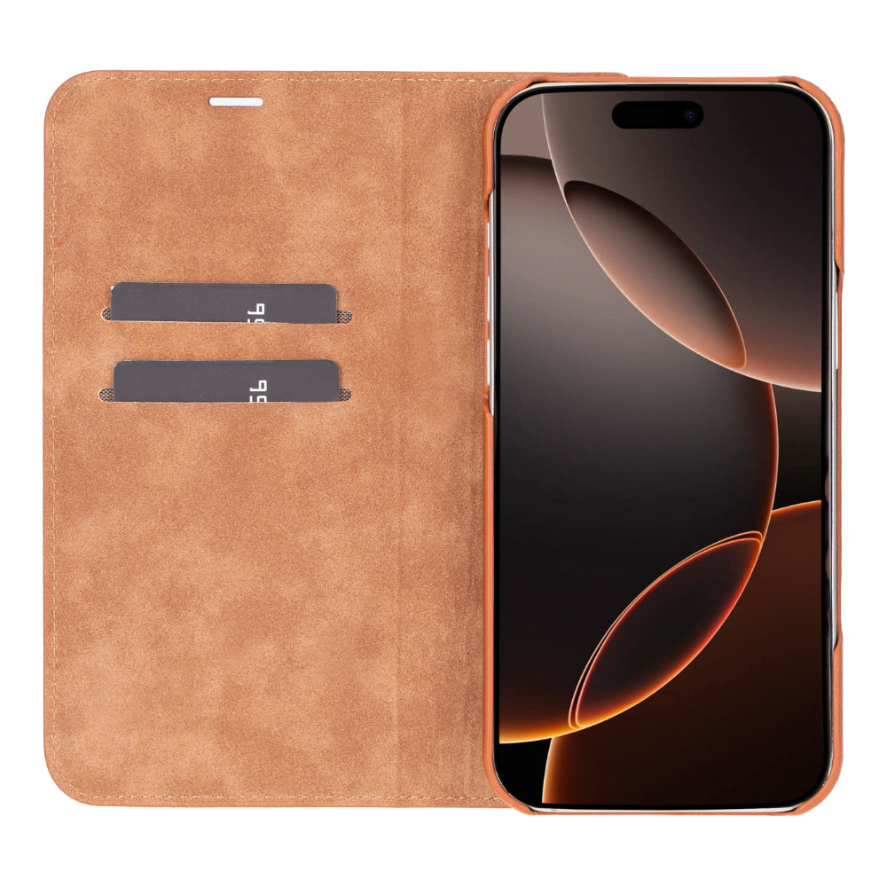 Sonat iPhone 16 Pro Max Deri Cüzdan Kılıf