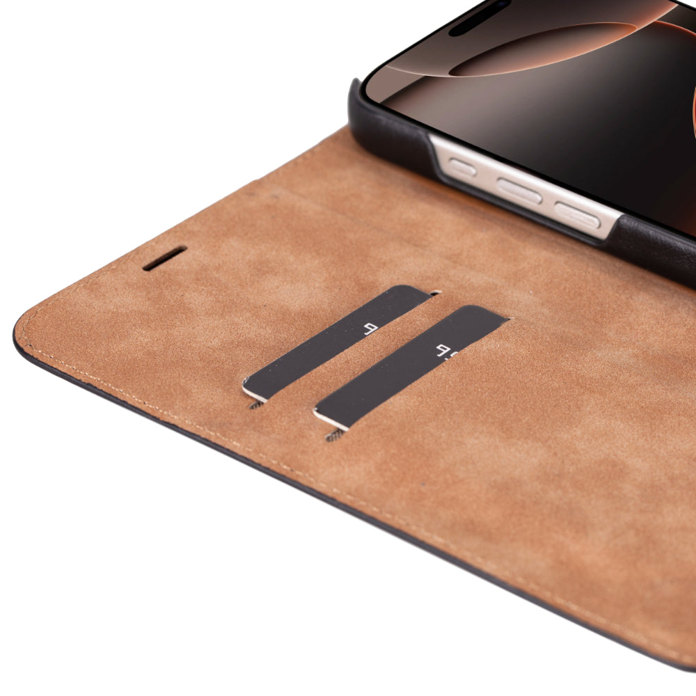 Sonat iPhone 16 Pro Max Deri Cüzdan Kılıf