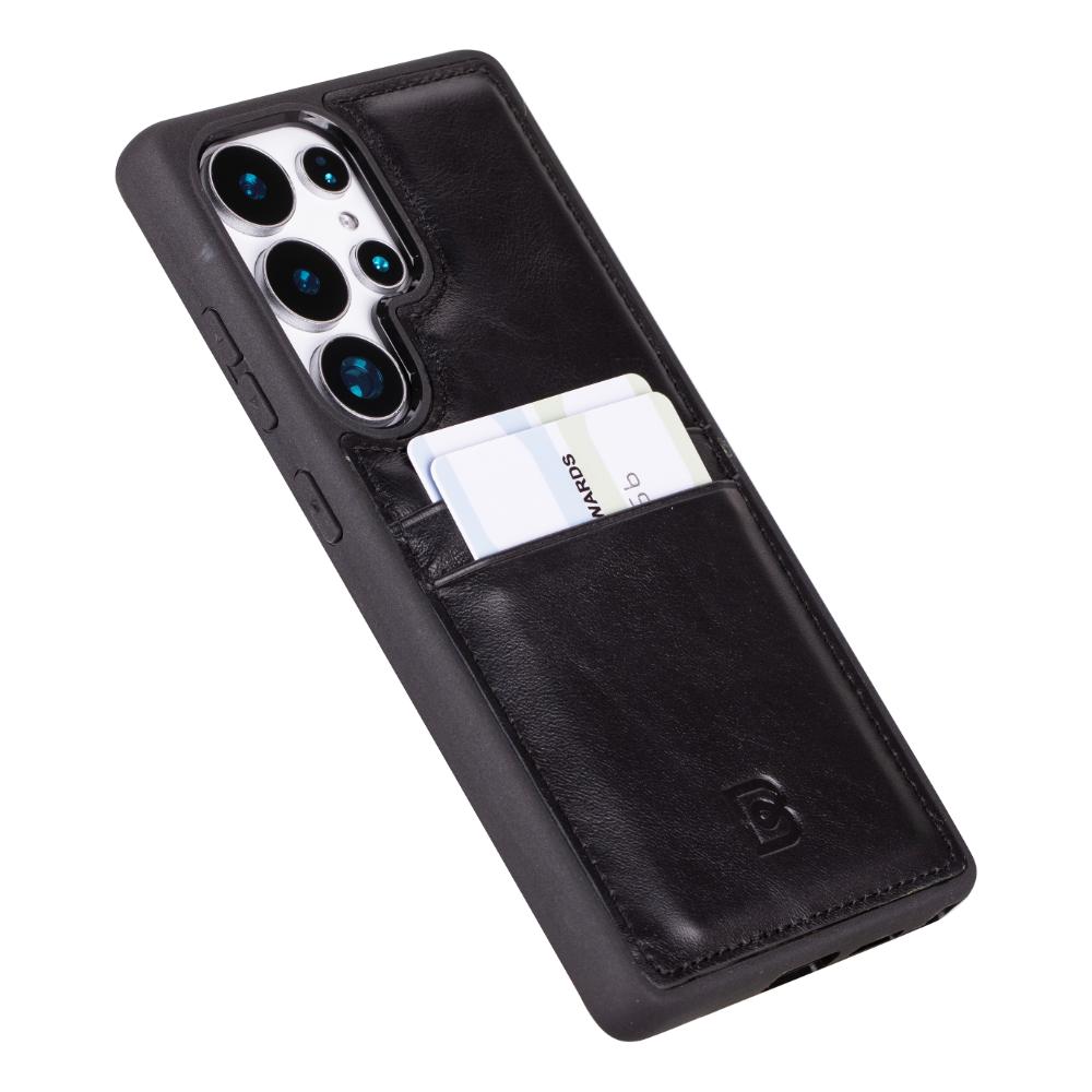 Flex Cover Gerçek Deri Samsung Galaxy S25 Ultra Kılıf Kart Tutucu ile