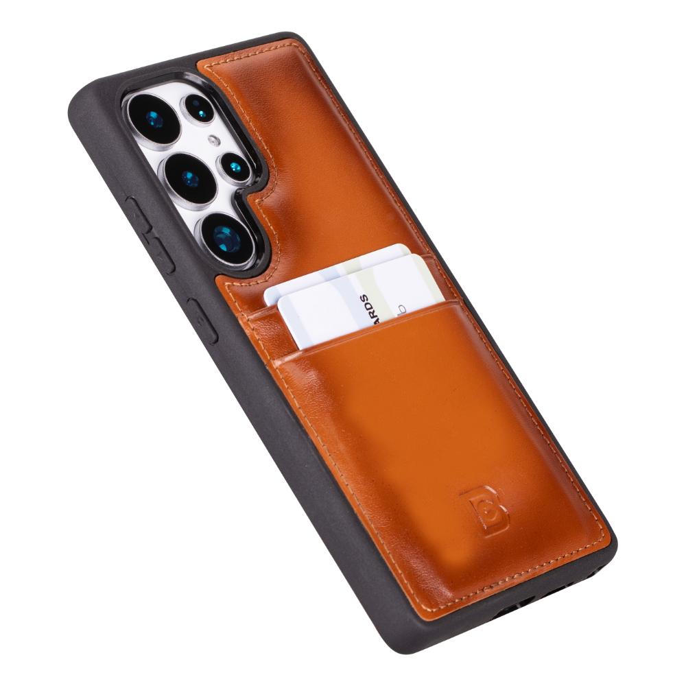 Flex Cover Genuine Leather Samsung Galaxy S25 Ultra Case with Card Holder