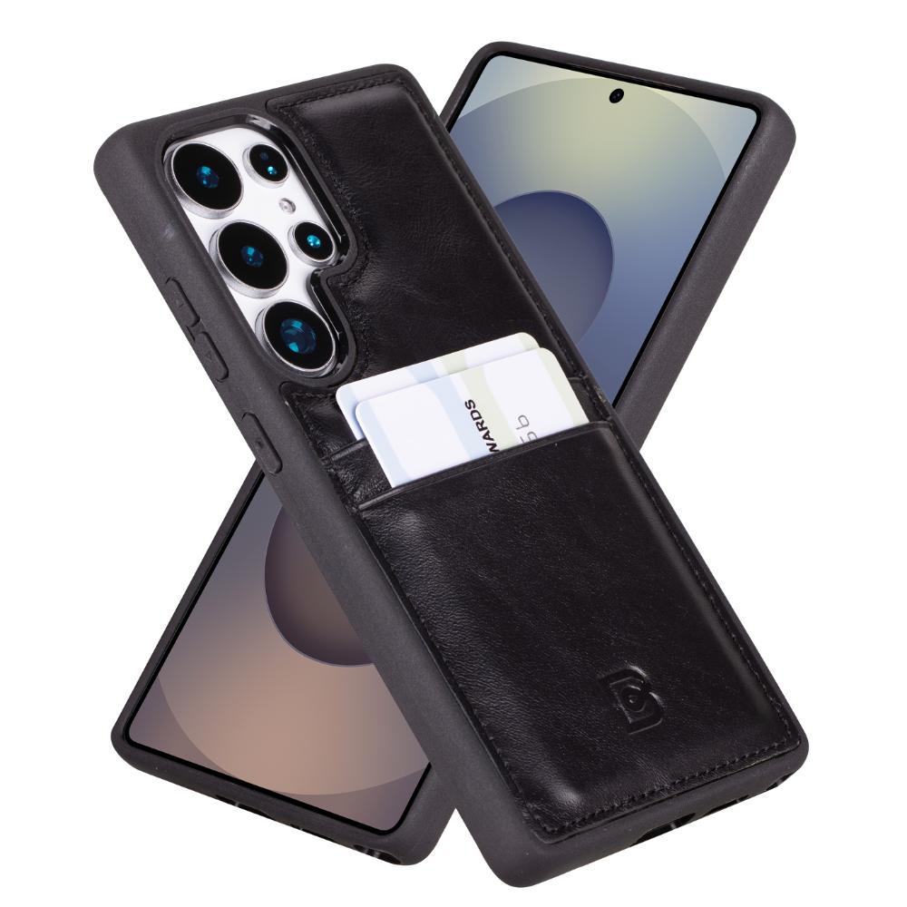 Flex Cover Gerçek Deri Samsung Galaxy S25 Ultra Kılıf Kart Tutucu ile
