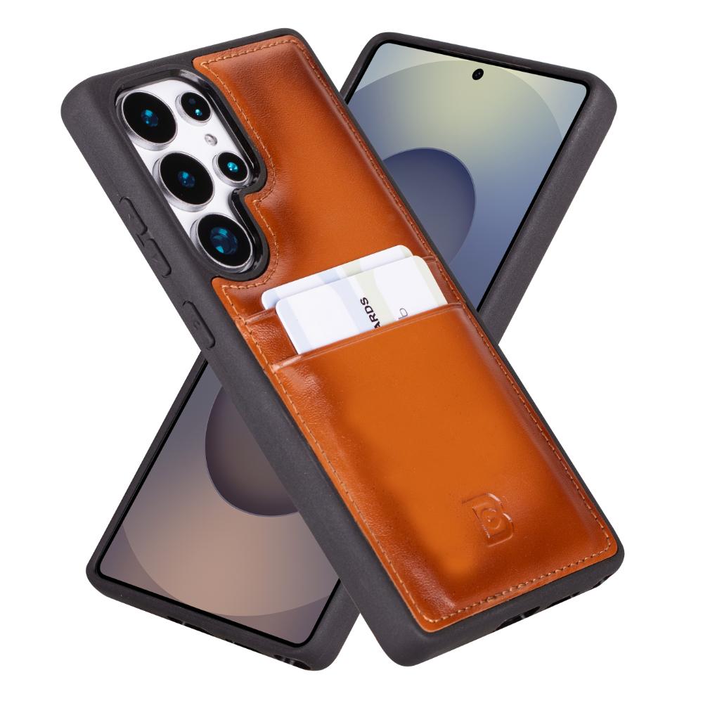 Flex Cover Genuine Leather Samsung Galaxy S25 Ultra Case with Card Holder