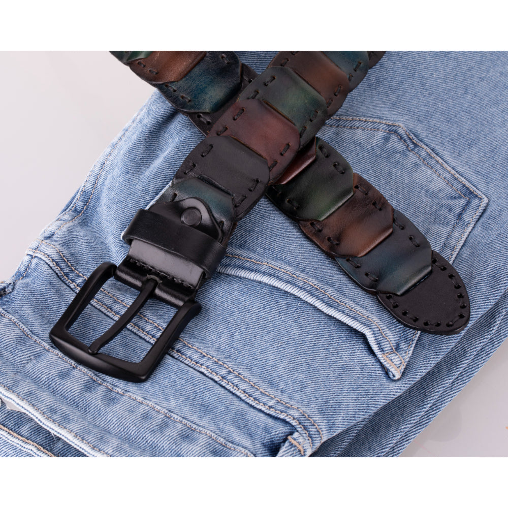 Eclipso Braided Genuine Leather Men's Belt