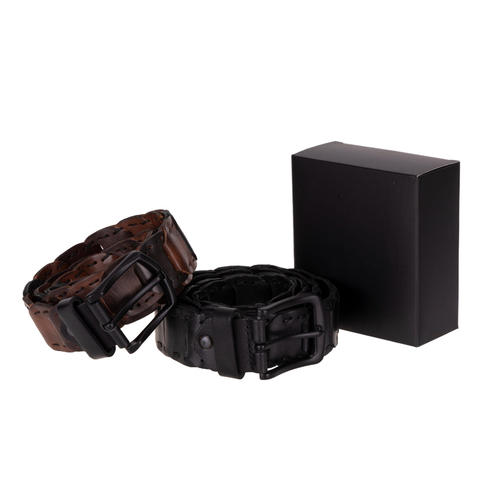 Eclipso Braided Genuine Leather Men's Belt