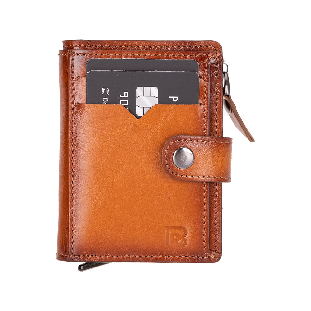 Lumora Genuine Leather Pop-up Card Holder