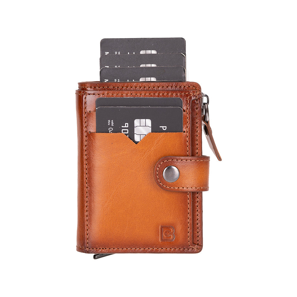 Lumora Genuine Leather Pop-up Card Holder