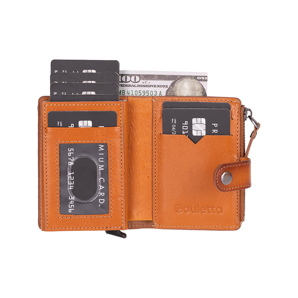 Lumora Genuine Leather Pop-up Card Holder