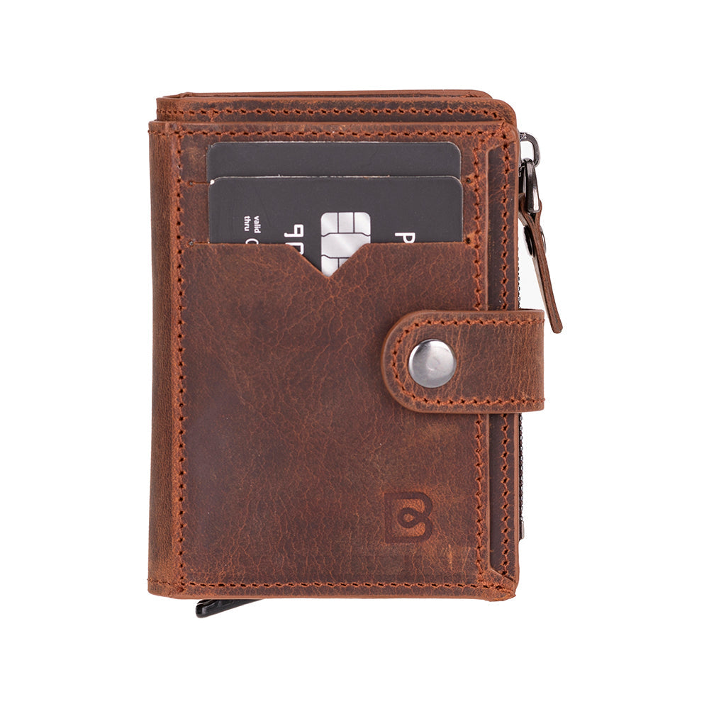 Lumora Genuine Leather Pop-up Card Holder