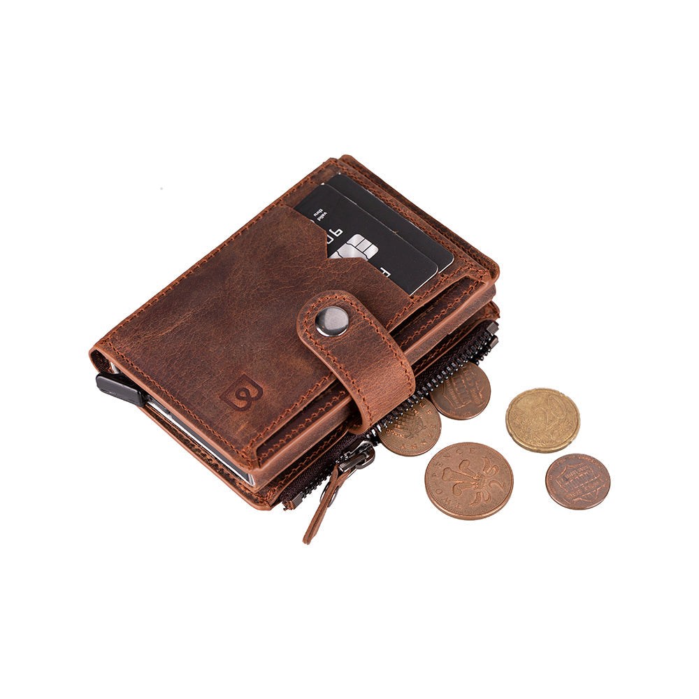 Lumora Genuine Leather Pop-up Card Holder
