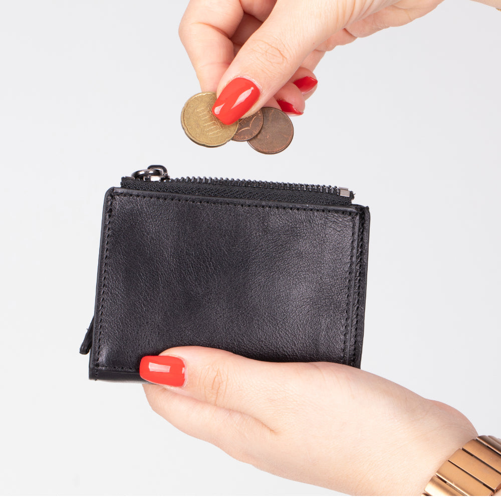 Lumora Genuine Leather Pop-up Card Holder