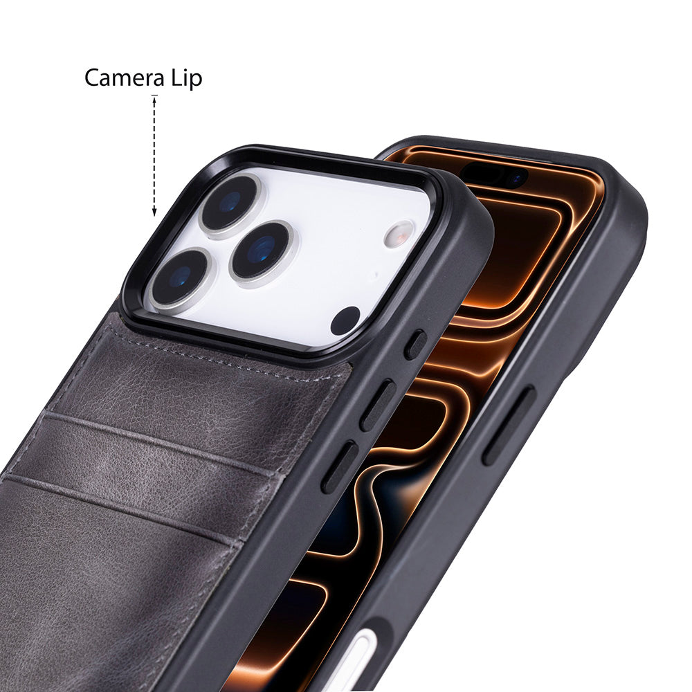 Flex iPhone 17 Pro Leather Case (Card Holder, Bouletta)