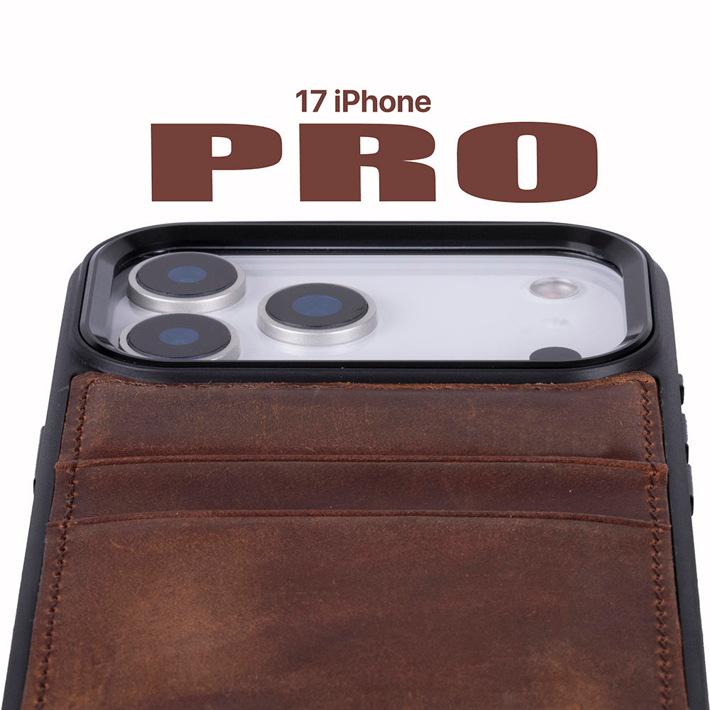 Flex iPhone 17 Pro Leather Case (Card Holder, Bouletta)