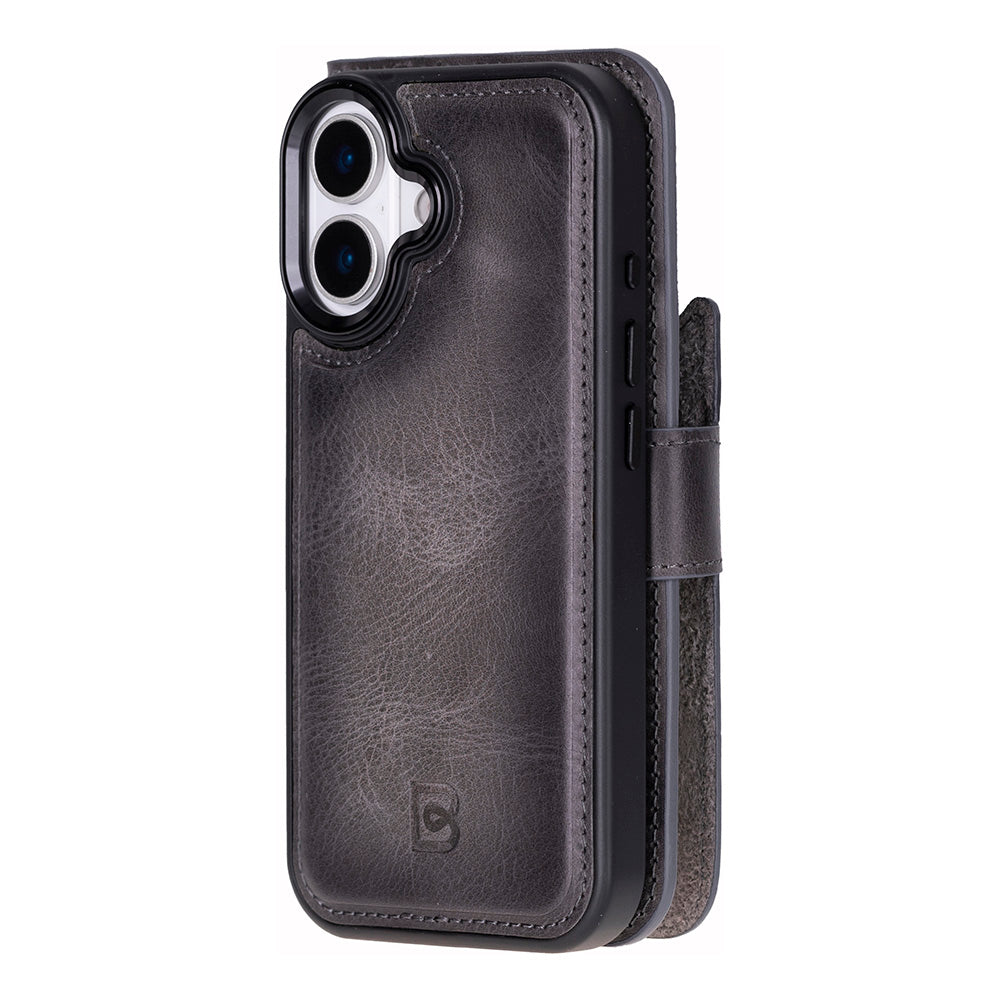 Magic iPhone 17 Detachable Genuine Leather Wallet Case