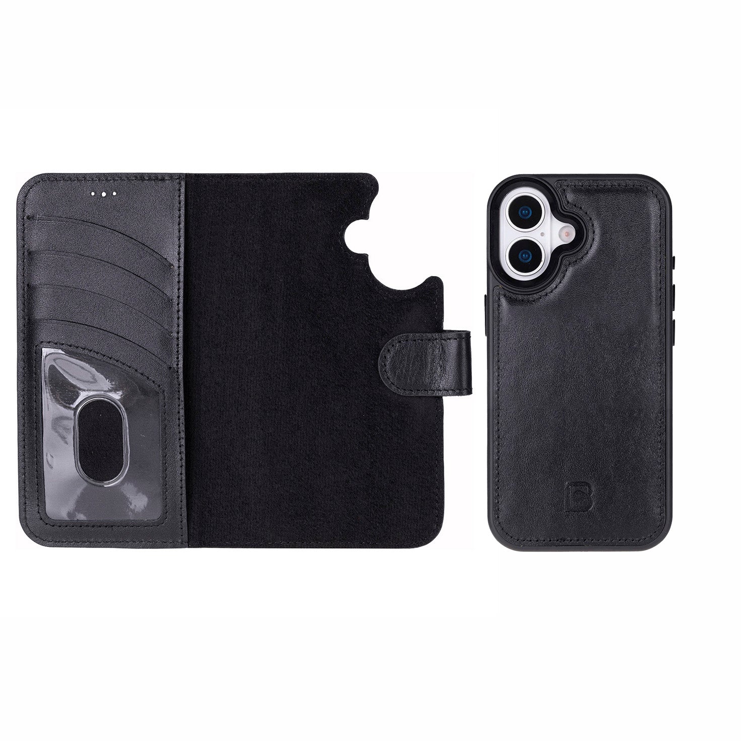 Magic iPhone 17 Detachable Genuine Leather Wallet Case