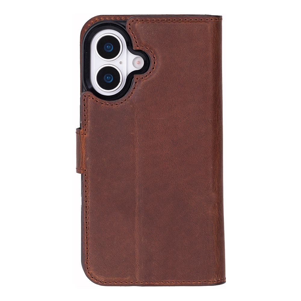 Magic iPhone 17 Detachable Genuine Leather Wallet Case