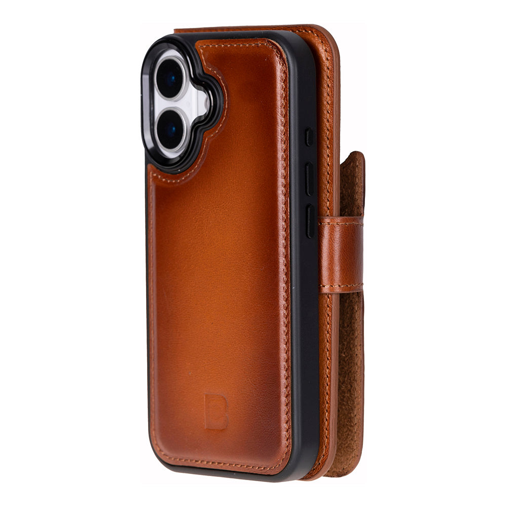 Magic iPhone 17 Detachable Genuine Leather Wallet Case