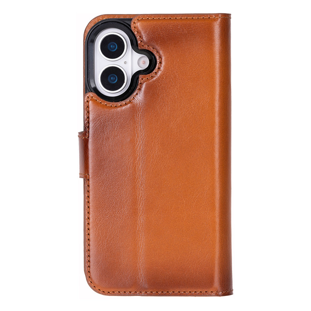 Magic iPhone 17 Detachable Genuine Leather Wallet Case