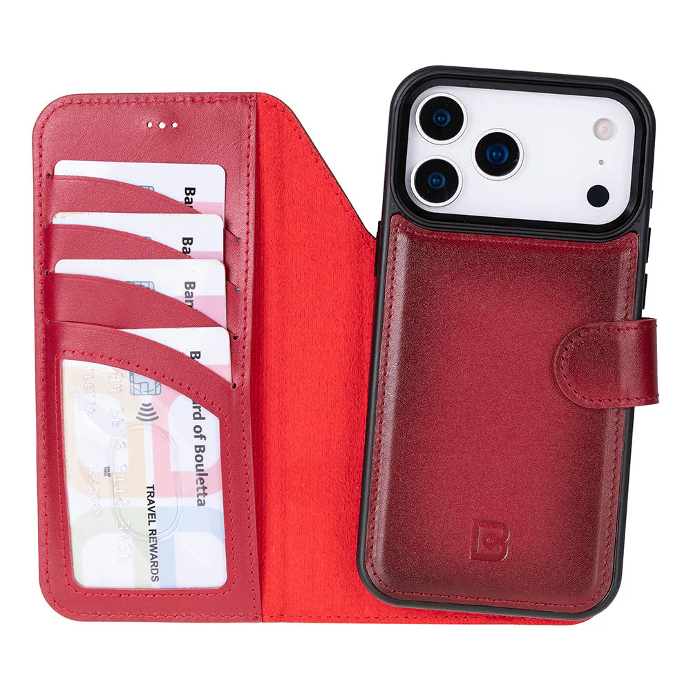 Magic iPhone 17 Pro Deri Ayrılabilir Cüzdan Kılıf (RFID, Bouletta)