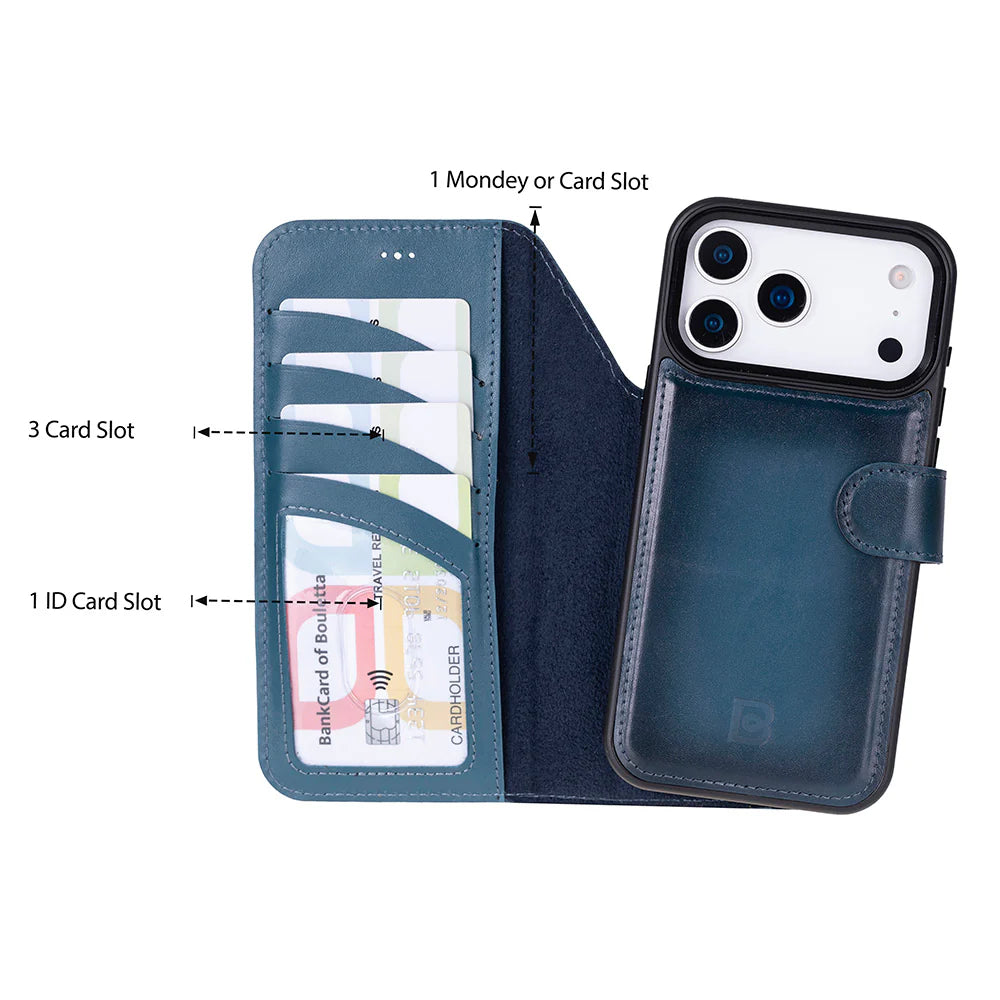 Magic iPhone 17 Pro Deri Ayrılabilir Cüzdan Kılıf (RFID, Bouletta)