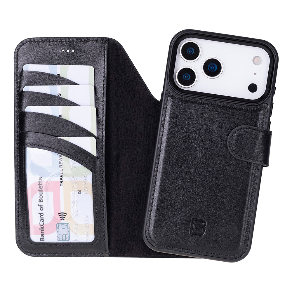 Magic iPhone 17 Pro Max Leather Detachable Wallet Case (RFID, Bouletta)