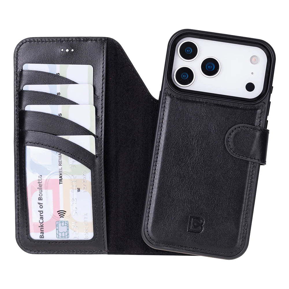 Magic iPhone 17 Pro Deri Ayrılabilir Cüzdan Kılıf (RFID, Bouletta)
